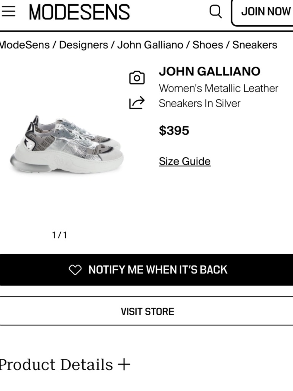 John Galliano Newspaper Chunky Sneakers White Silver Metallic Leather Size 41/10 - Picture 13 of 13